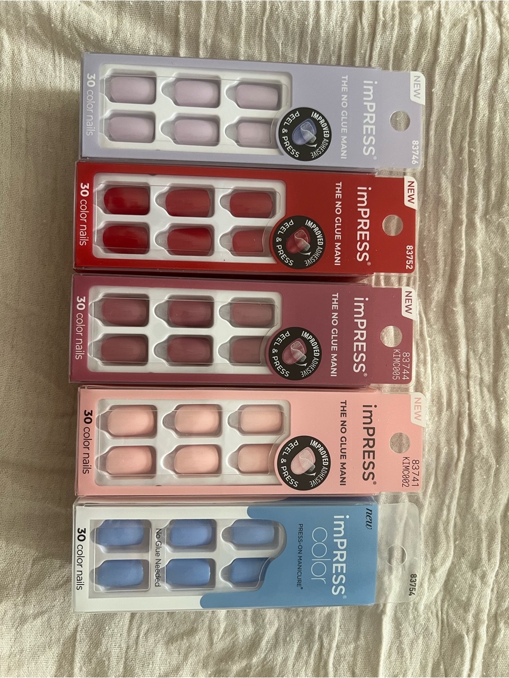 imPRESS Press-On Nails Variety Pack — Pink, Red, Purple, Blue